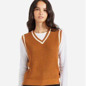 Brixton Melody Sweater Vest in Brown/White - Small